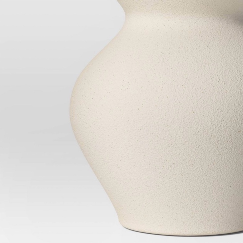Tall Ceramic Organic Modern Vase - Threshold, Cream, 15” - Picture 3 of 7